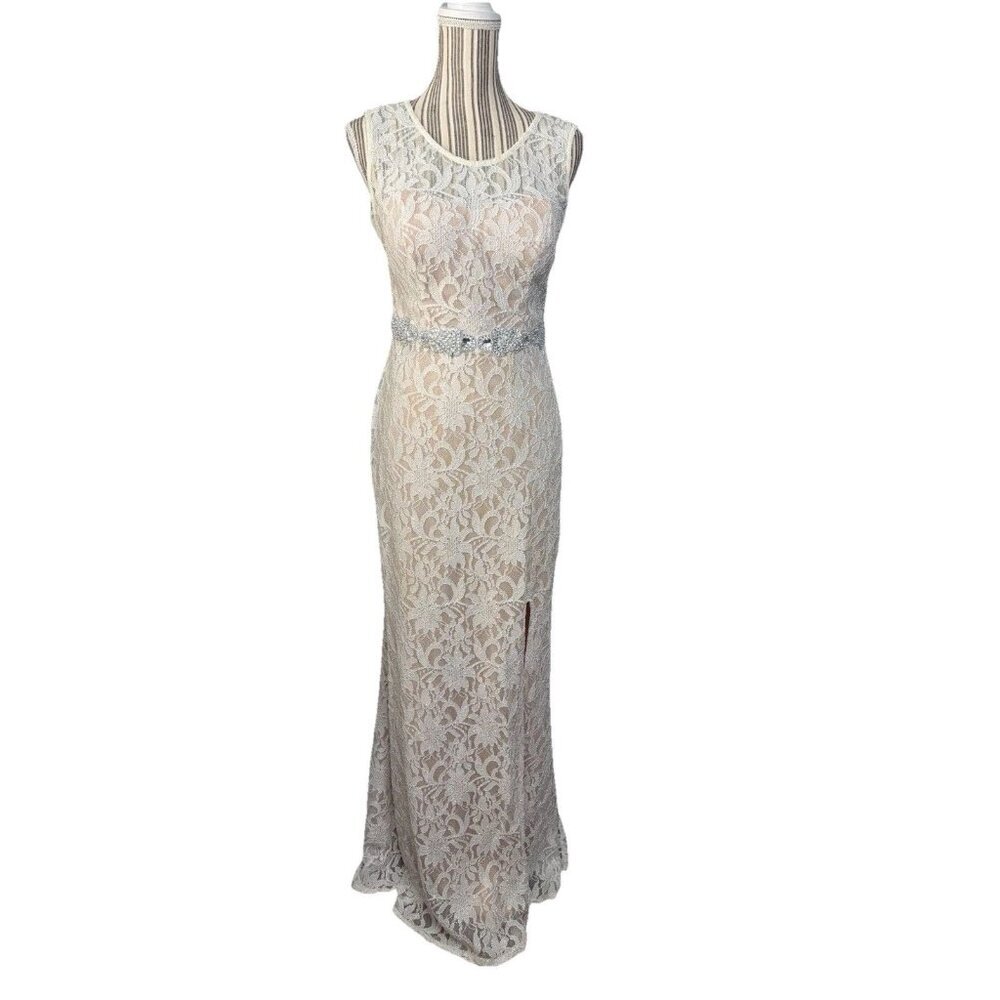 Y2K City Triangles Shimmer Lace Beaded Dress XL Eveningwear Baddie Size 11/8